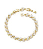 White zircon charm bracelet in gold and silver - Journey