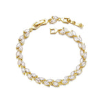 White zircon charm bracelet in gold and silver - Journey
