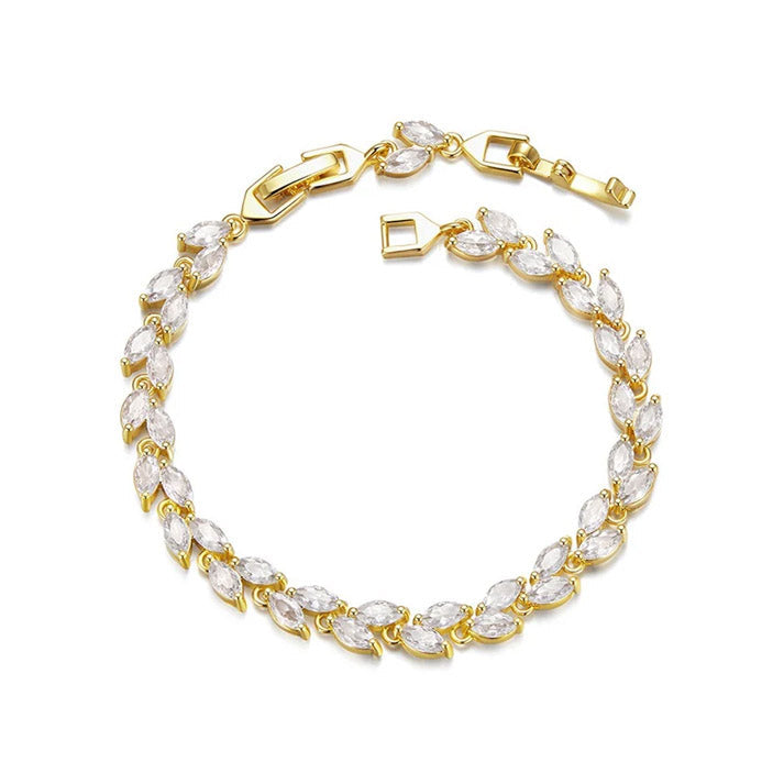 White zircon charm bracelet in gold and silver - Journey