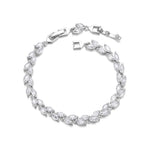 White zircon charm bracelet in gold and silver - Journey