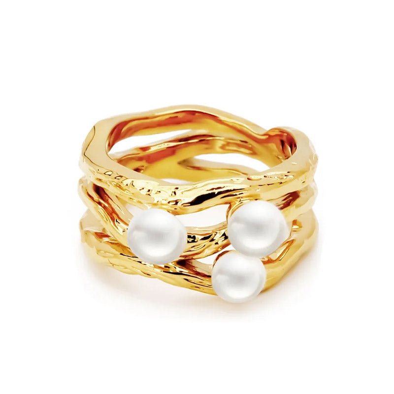 wave-shaped design ring - Mara