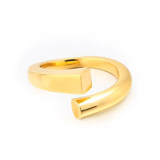 Geometric Gold statement ring - Maci