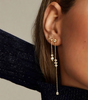 Earrings Line Long Tassel  in gold and silver - Ellis