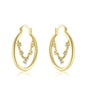 Earrings Stitching Diamond  in gold and silver - Monroe