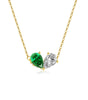 Necklace Emerald Heart in gold and silver - Atkins