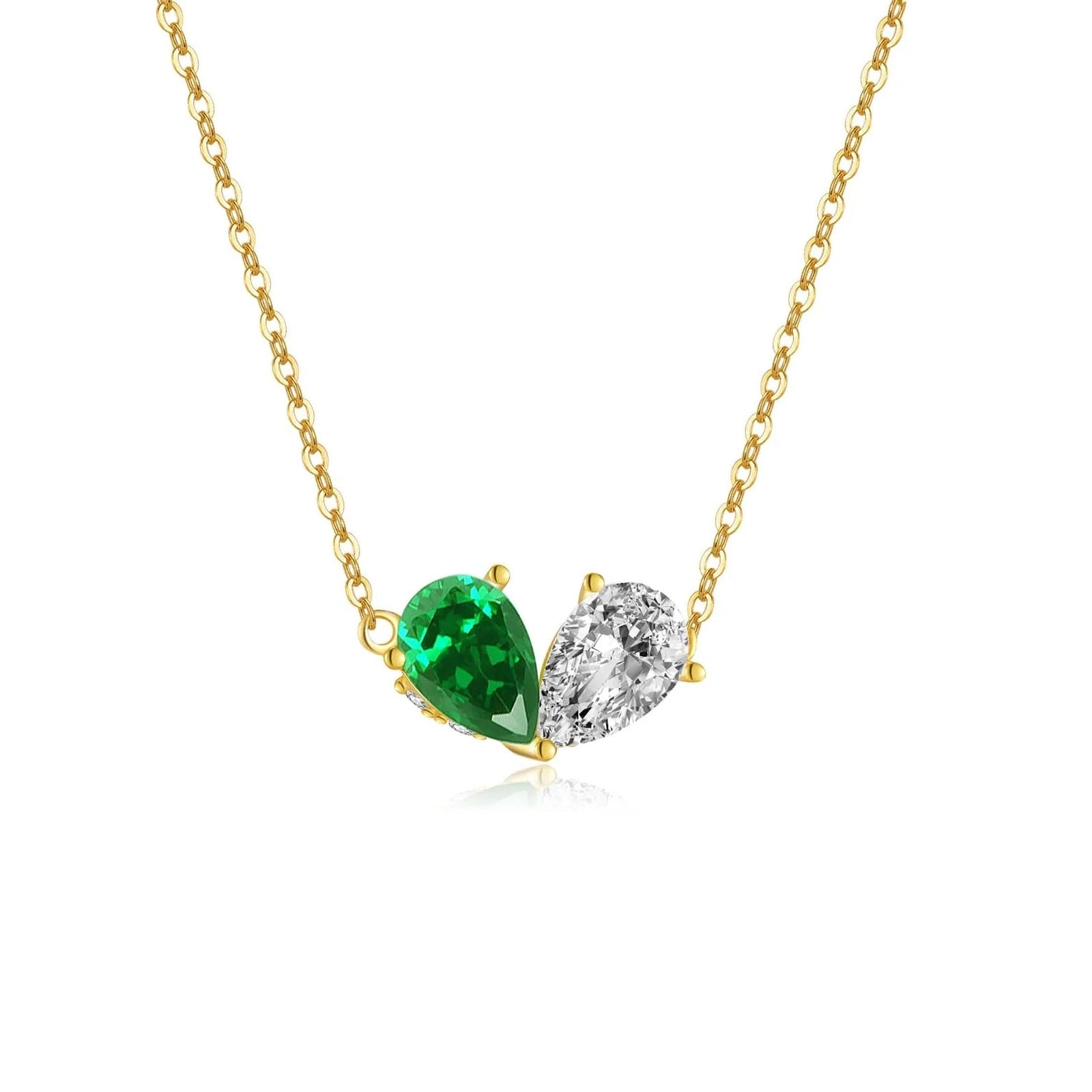 Necklace Emerald Heart in gold and silver - Atkins