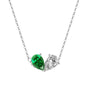 Necklace Emerald Heart in gold and silver - Atkins
