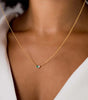 Necklace Emerald Heart in gold and silver - Atkins