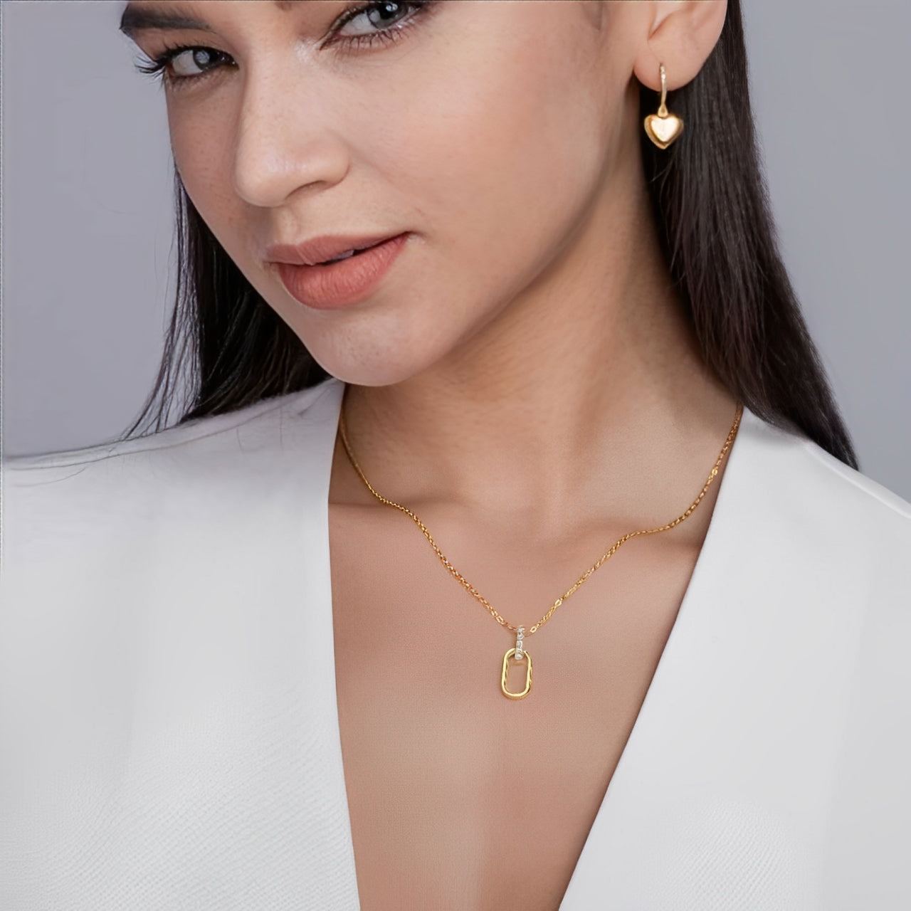 Necklace Lustrous Rectangle  in gold - Garcia