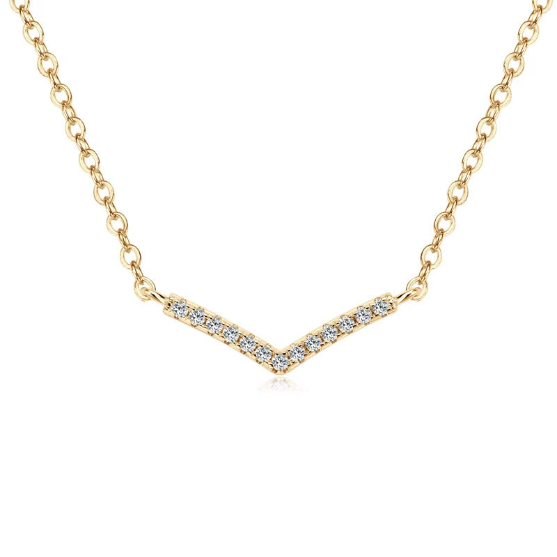 V-shaped pendant Necklace in gold and silver - Sharpline