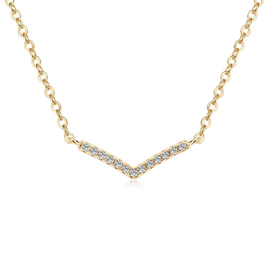 V-shaped pendant Necklace in gold and silver - Sharpline