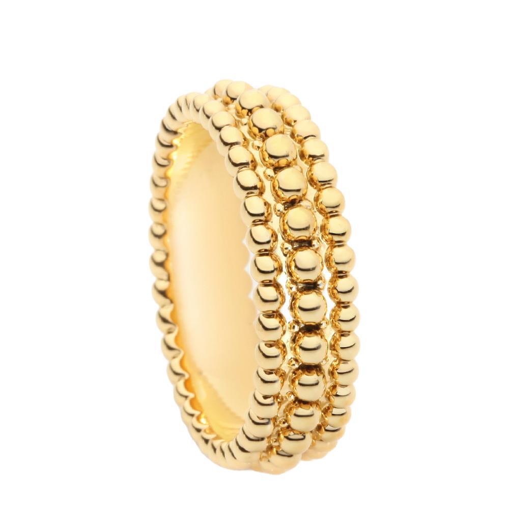 Vintage-inspired ring with double rows of ball structure - Lyla