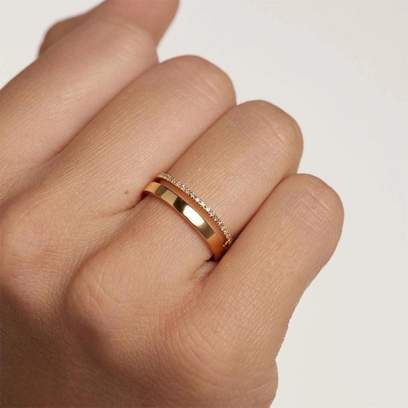 Ring Dotted Diamond  in gold and silver- Rees