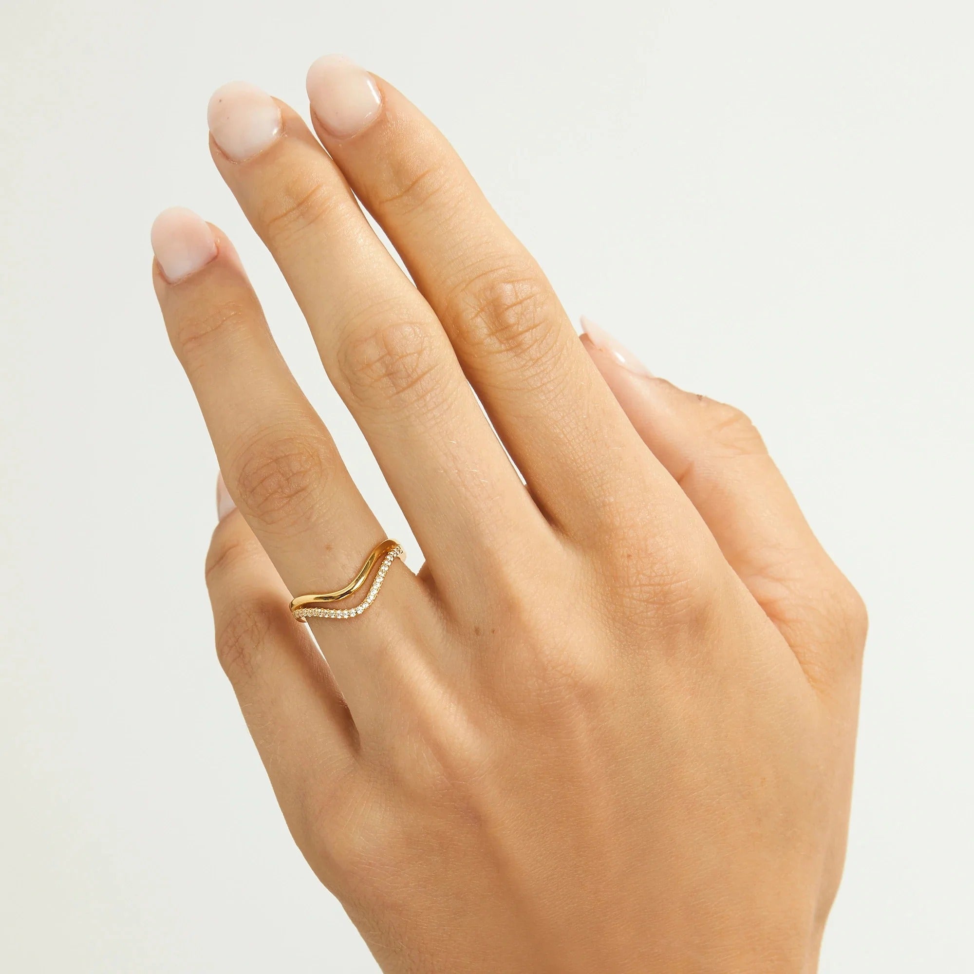Ring Classic V-shape  in gold and silver - Emerson