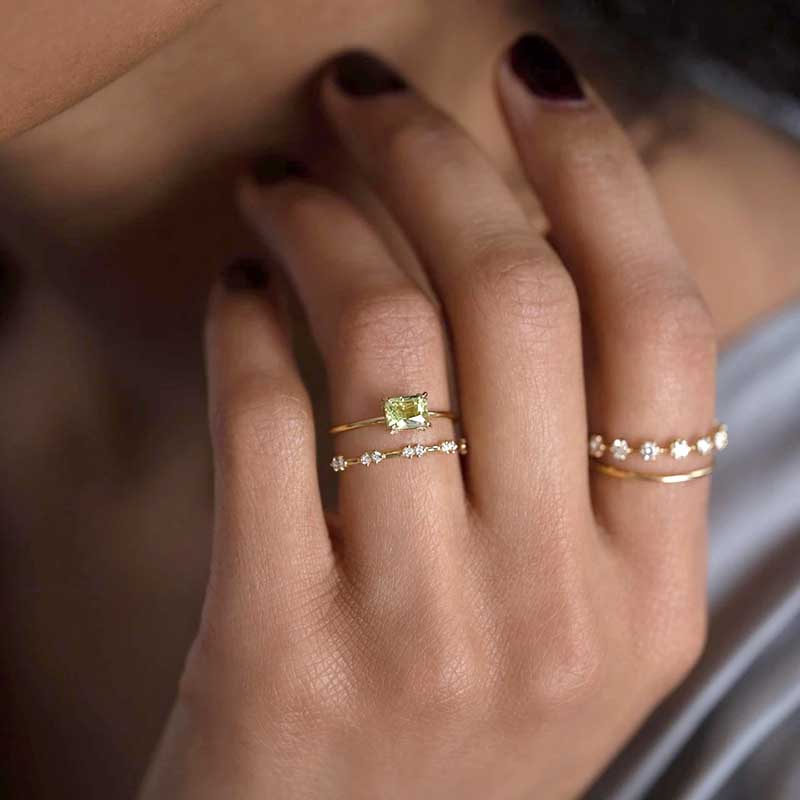 Ring Verde Vignette  in gold - Alisha