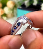 Creative openwork blue sapphire zirconia ring for women - Engagement Jewellery - Meana