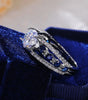 Creative openwork blue sapphire zirconia ring for women - Engagement Jewellery - Meana