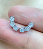 Silver Starlight Sparkle Moissanite Stud Earrings - Rolline