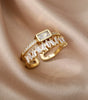 Elegant retro zirconia ring for women - Double-layered and sparkling - Dafne