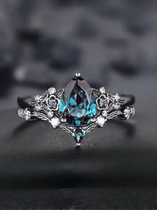Luxury black cubic zirconia ring - Nunilo
