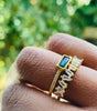 Elegant retro zirconia ring for women - Double-layered and sparkling - Dafne