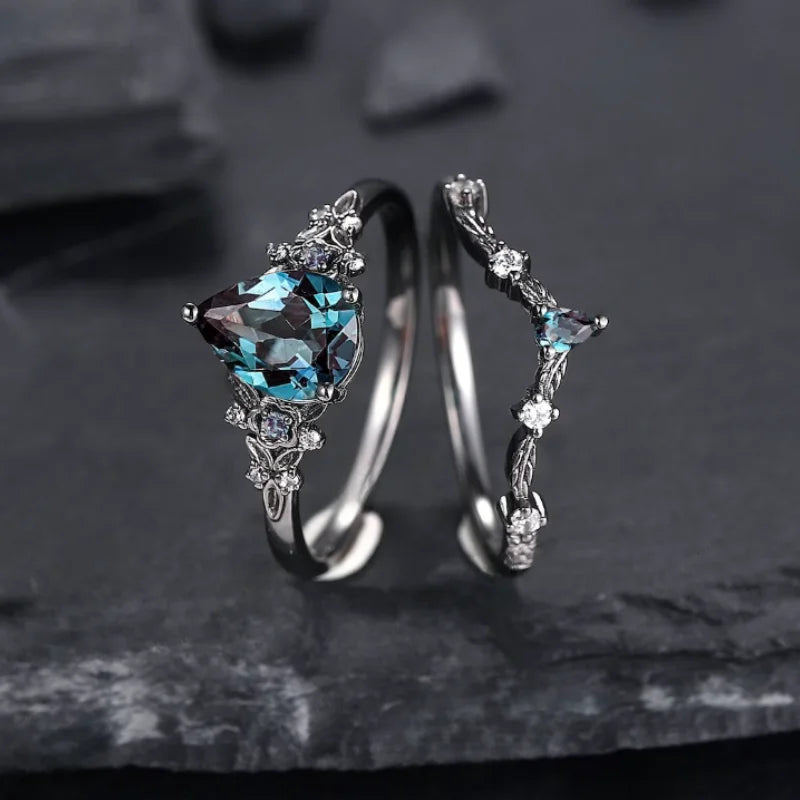 Luxury black cubic zirconia ring - Nunilo