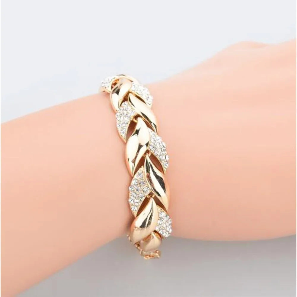 Gold Bracelet with Crystals - Timeless Elegance for Women - Lore