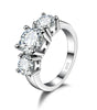 Sterling silver ring with sparkling crystals - Timeless elegance - Valente