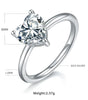 S925 Sterling Silver Heart-Shaped 2-Carat Moissanite Solitaire Ring - Liliana