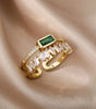 Elegant retro zirconia ring for women - Double-layered and sparkling - Dafne