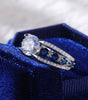 Creative openwork blue sapphire zirconia ring for women - Engagement Jewellery - Meana