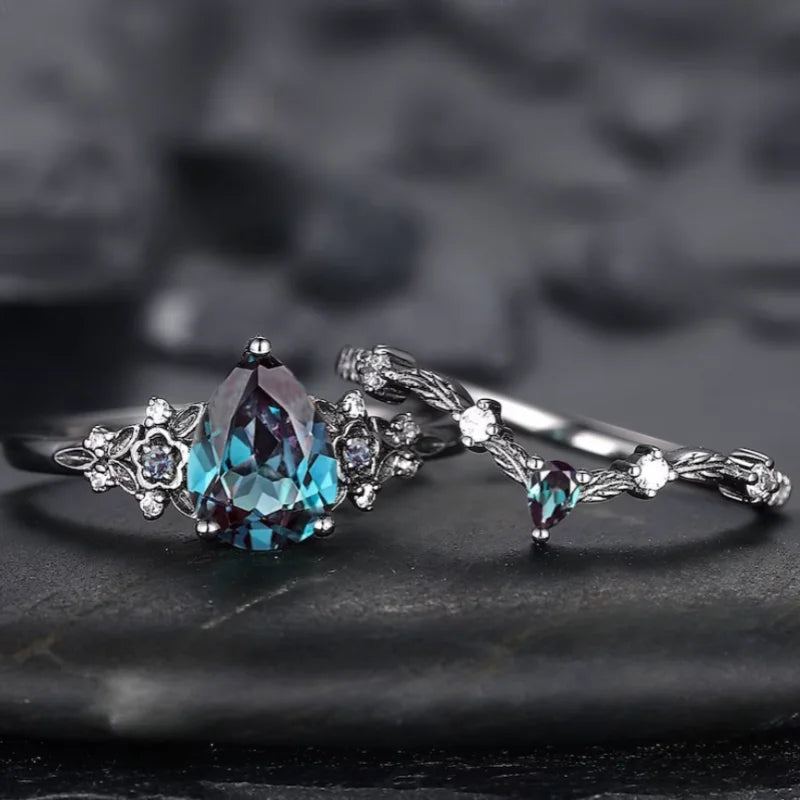 Luxury black cubic zirconia ring - Nunilo