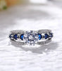 Creative openwork blue sapphire zirconia ring for women - Engagement Jewellery - Meana