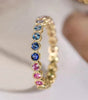Colorful rainbow cubic zirconia promise rings for women - Jata